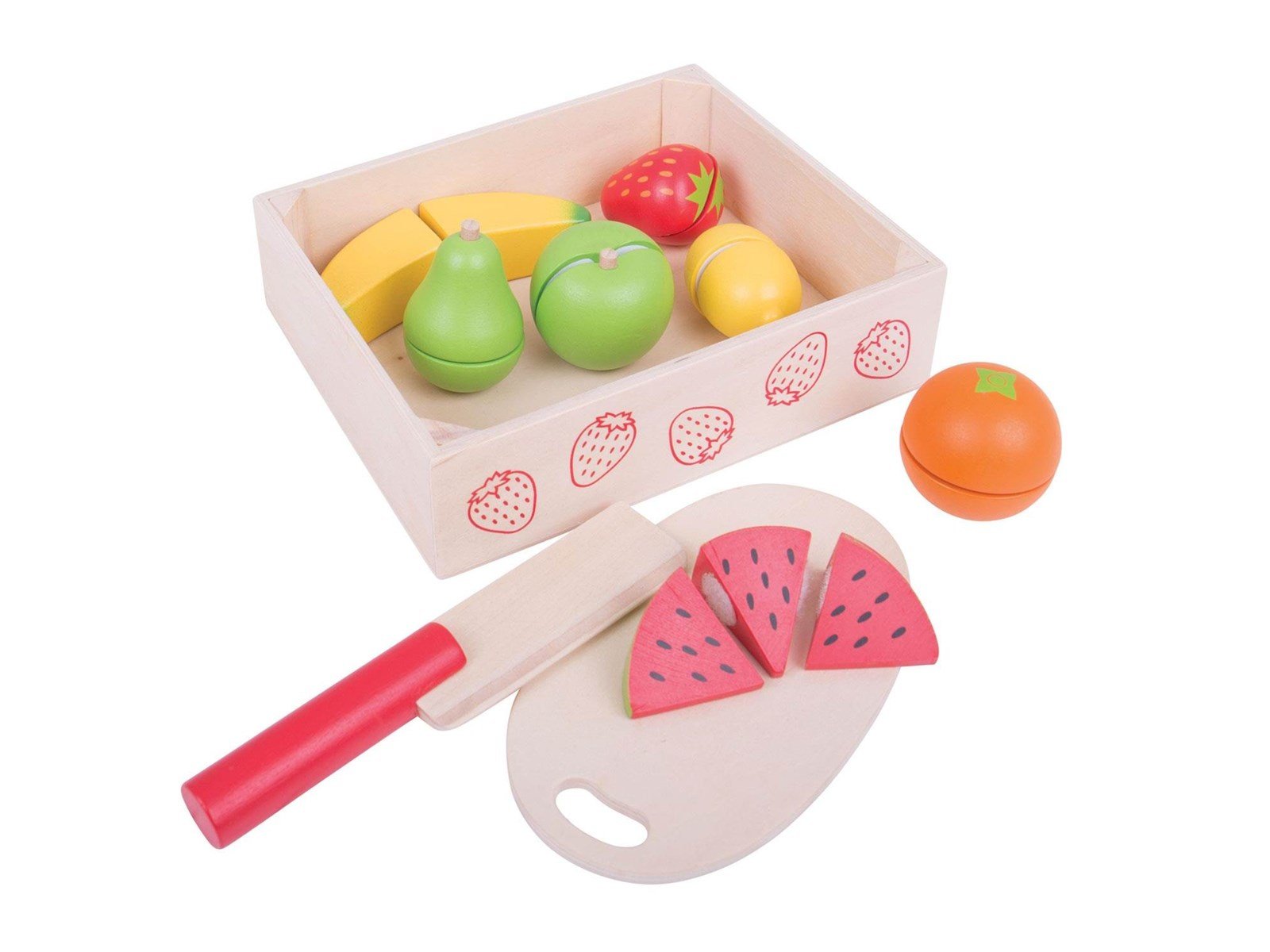 Bigjigs Wooden Box with Cutting Fruit