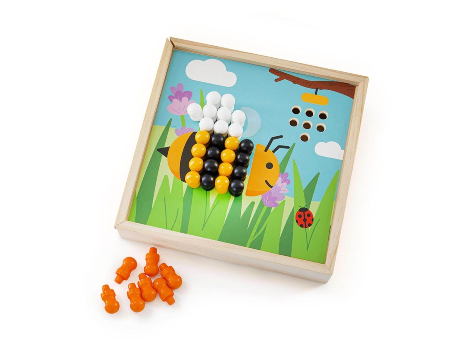 Bigjigs Wooden Plug-in Mosaic Game Garden