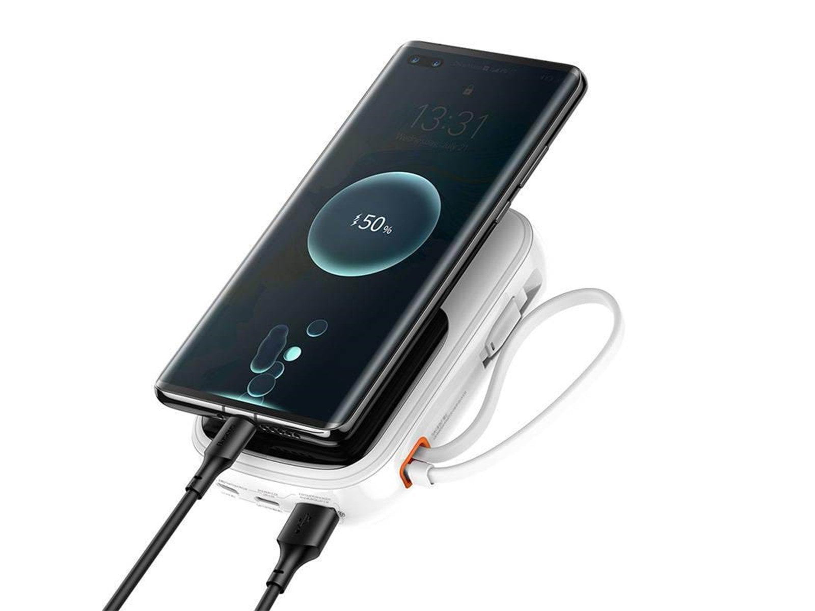 Baseus Powerbank Qpow PRO with cable 20000mAh 22.5W (White) Powerbank (Akku) - Weiß - 20000 mAh