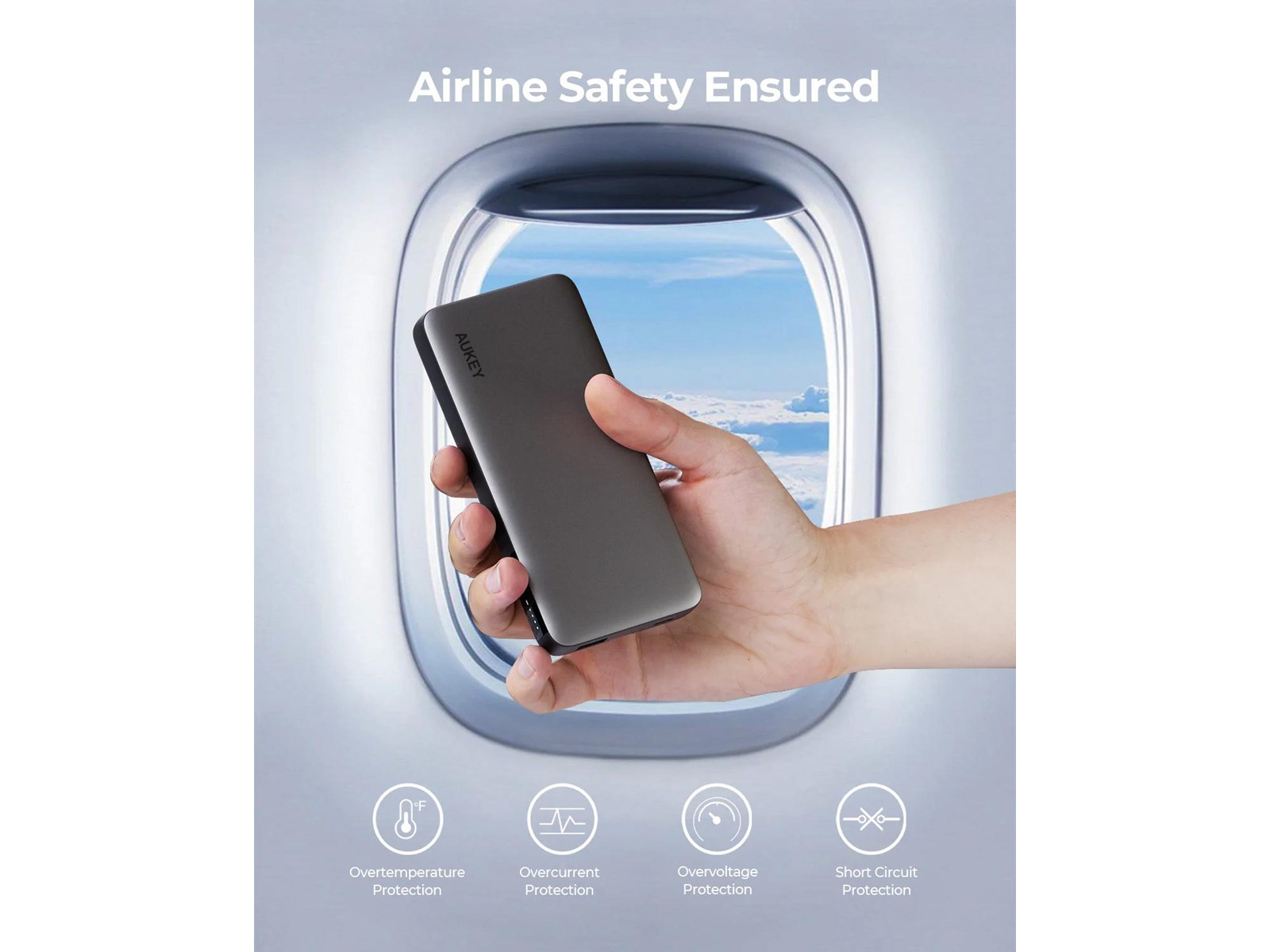 Aukey Powerbank PB-Y41 10000mAh 30W (gray) Powerbank (Akku) - Grau - 10000 mAh