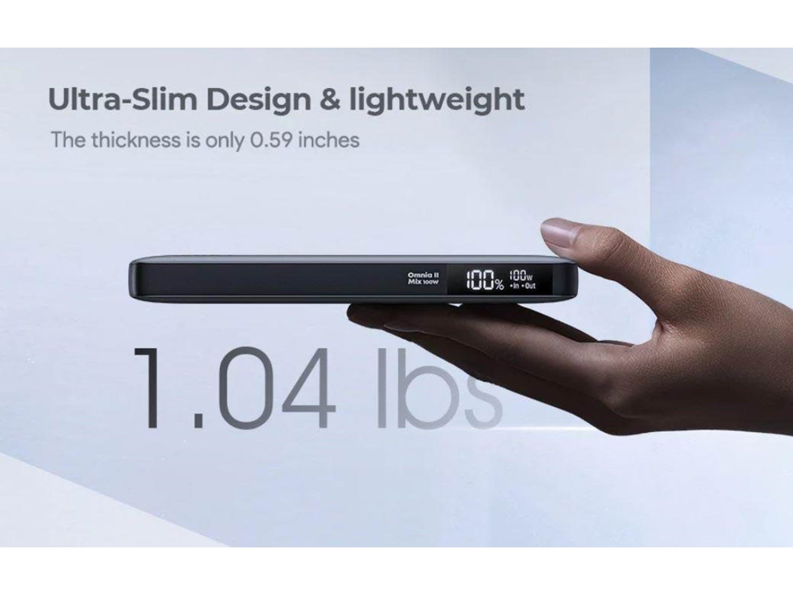 Aukey Powerbank 100W 20000mAh 3xUSB-C PD 3.0 Powerbank (Akku) - Grau - 20000 mAh