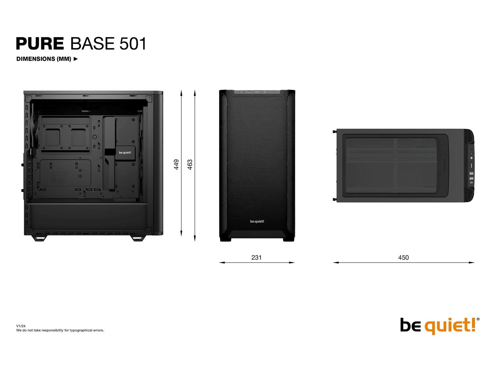 be quiet! PURE BASE 501 Black - Gehäuse - Miditower - Schwarz