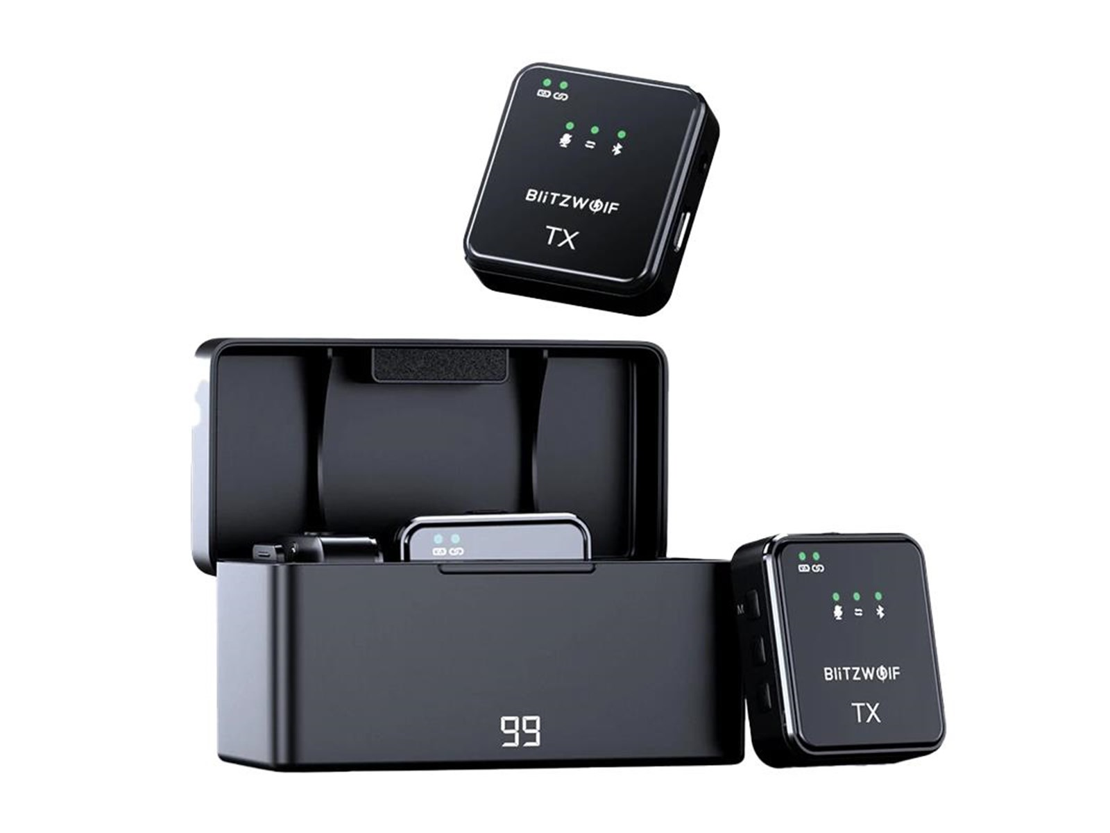 BlitzWolf Wireless Microphone BW-SX63 1000mAh (black)