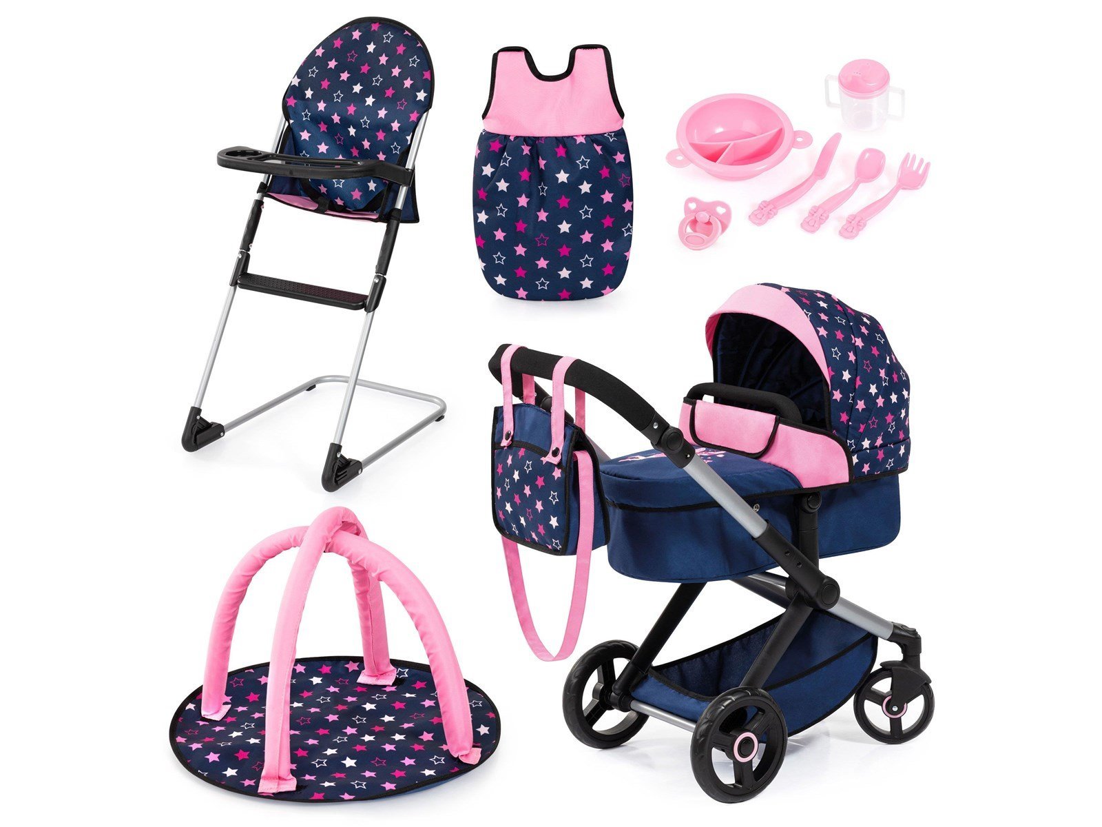 Bayer Design Doll's Pram Xeo Deluxe Set - Navy (17016AD)