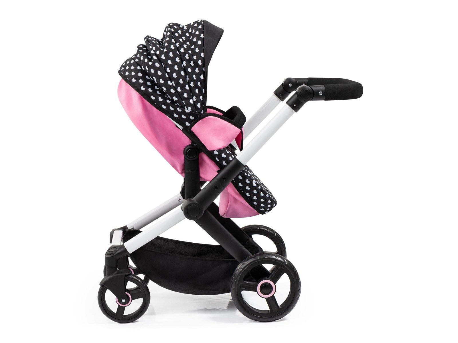 Bayer Design Doll's Pram Xeo Mega Set - Black/Pink
