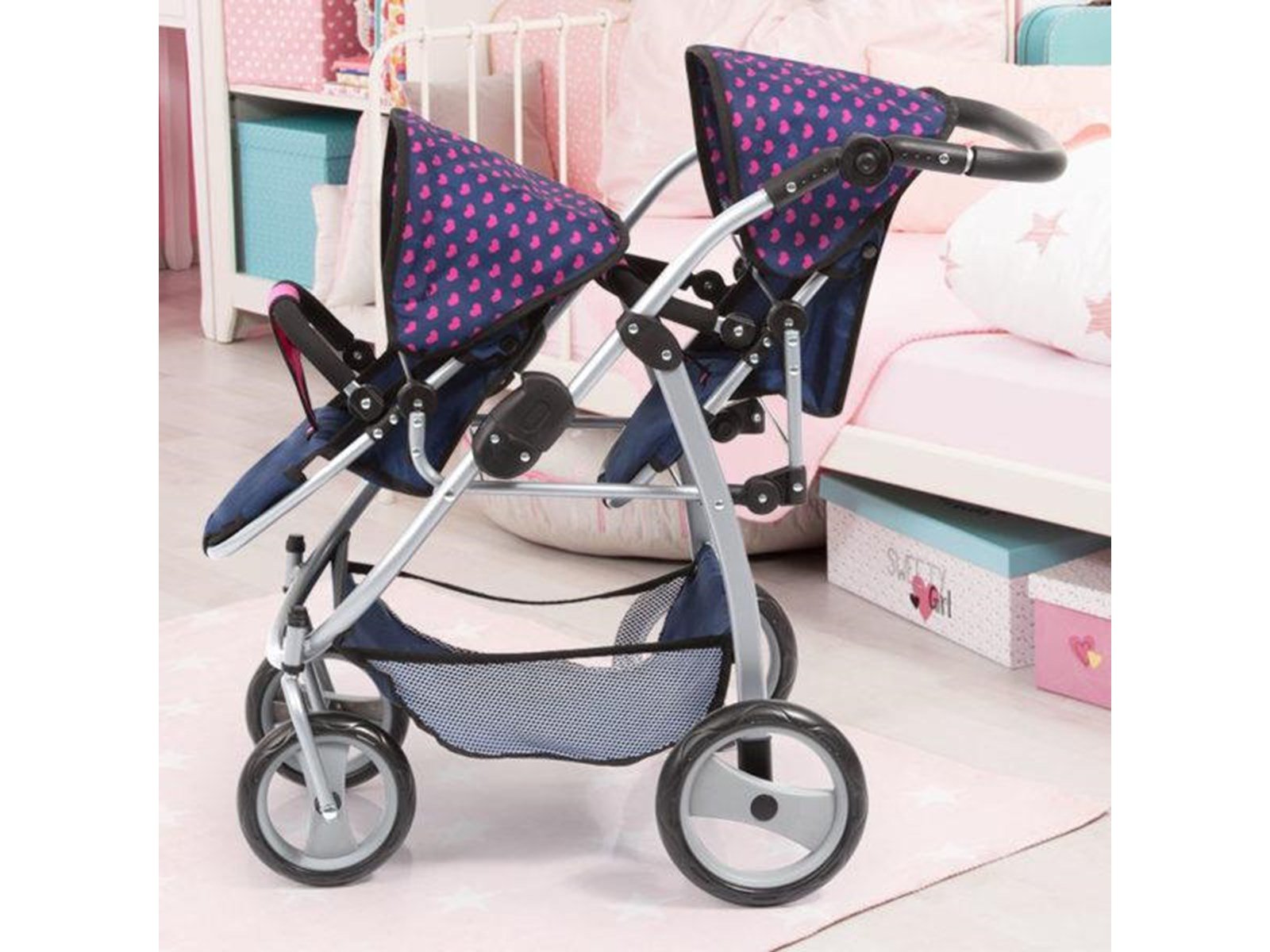Bayer Design Twin Pram - Navy