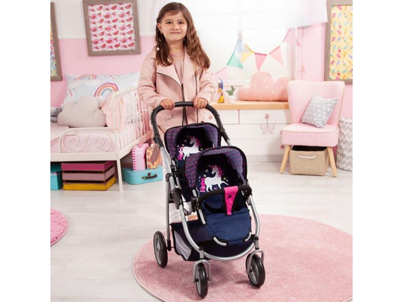 Bayer Design Twin Pram - Navy