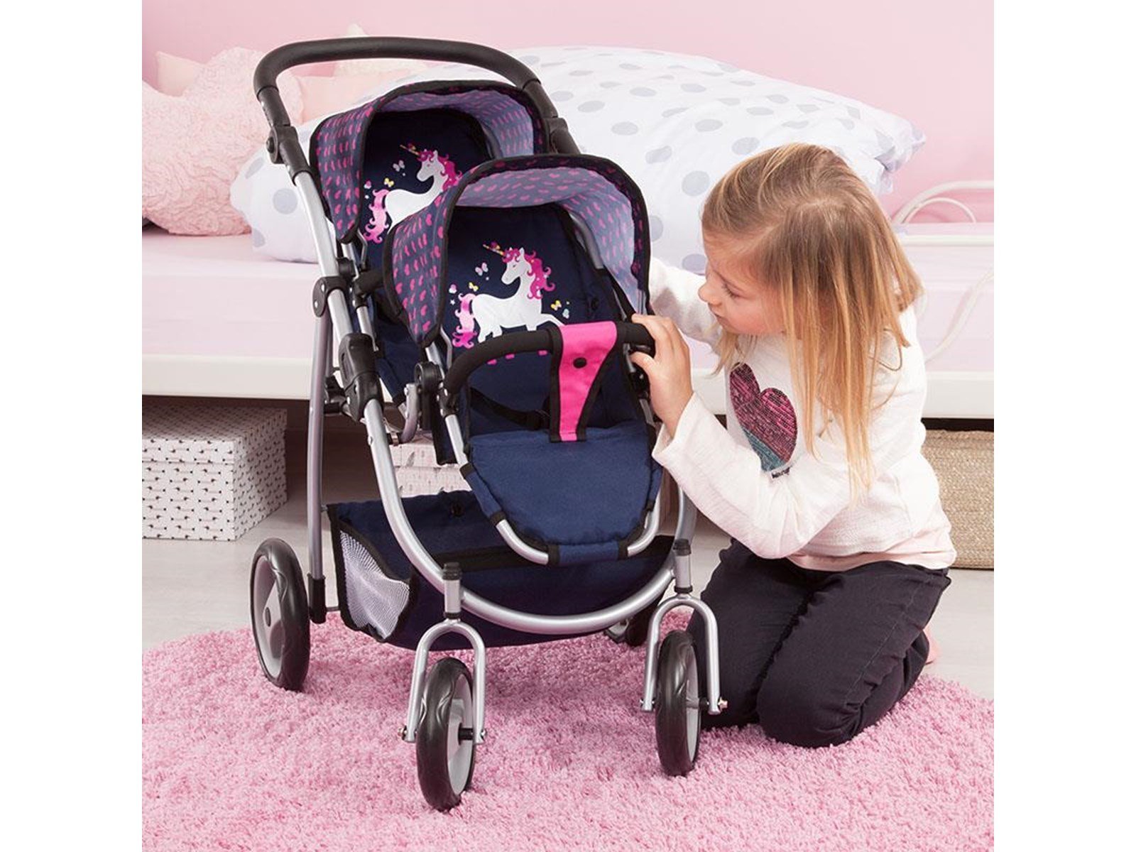 Bayer Design Twin Pram - Navy