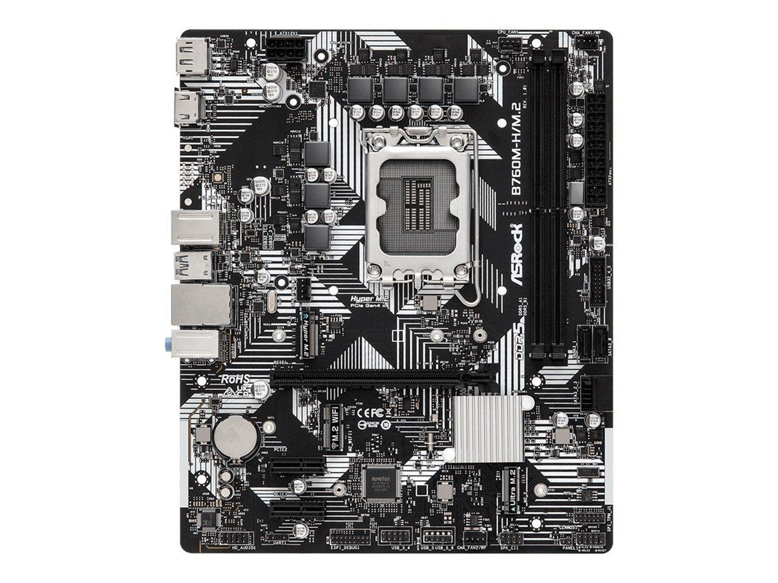 ASRock B760M-H/M.2 - motherboard - micro ATX - LGA1700 Socket - B760 Mainboard - Intel B760 - Intel LGA1700 socket - DDR5 RAM -