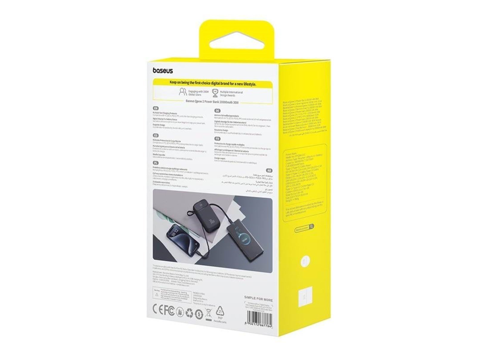 Baseus PPQD4-20C Powerbank (Akku) - schwarz - 20000 mAh