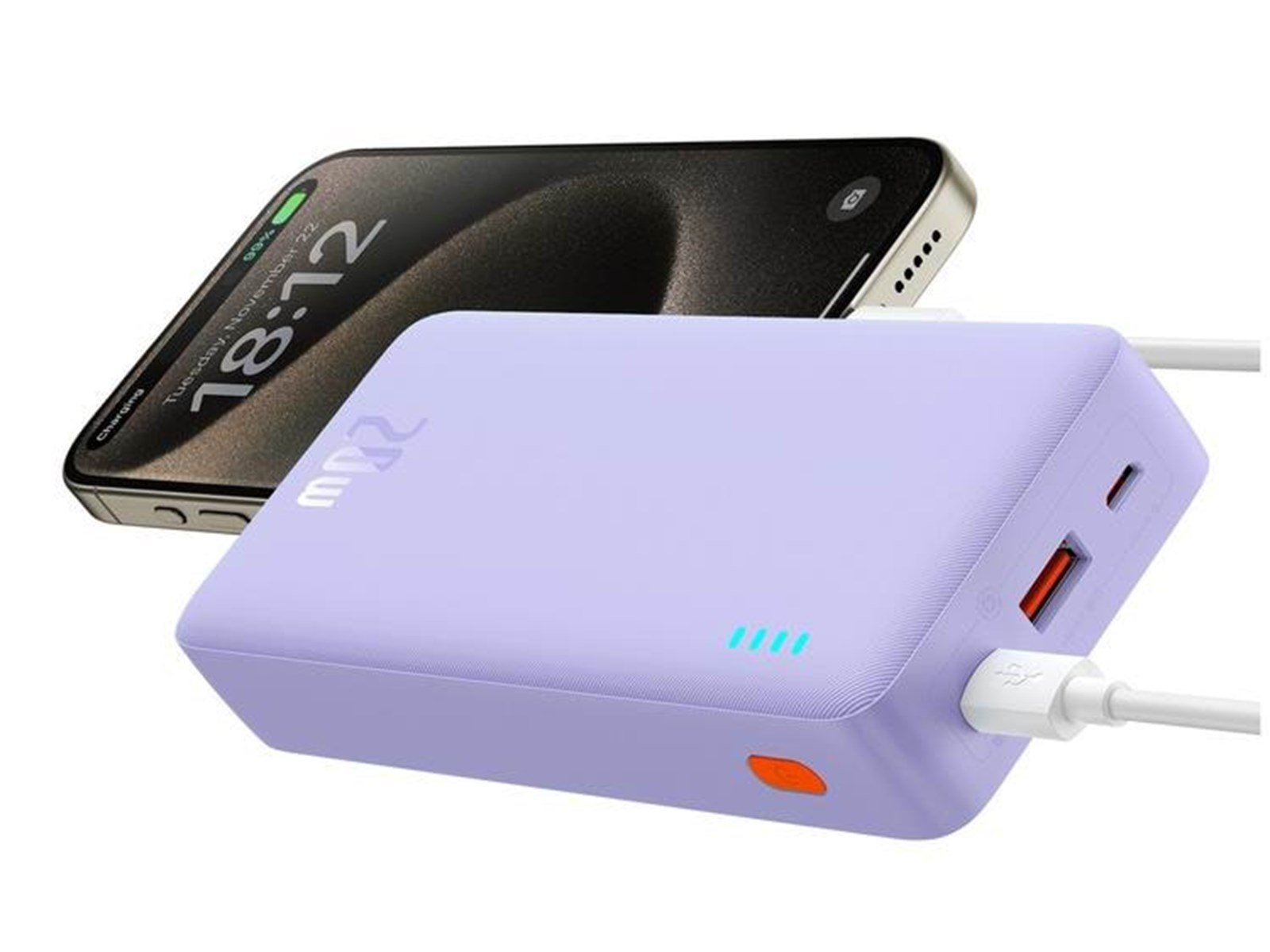 Baseus Airpow 20000mAh 20W powerbank (purple) Powerbank (Akku) - Purple - 20000 mAh