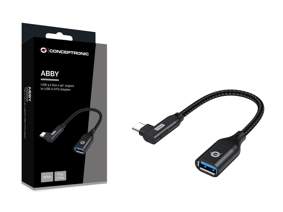 CONCEPTRONIC Adapter USB-C -> USB-A 3.0  OTG 90°gew. schwarz