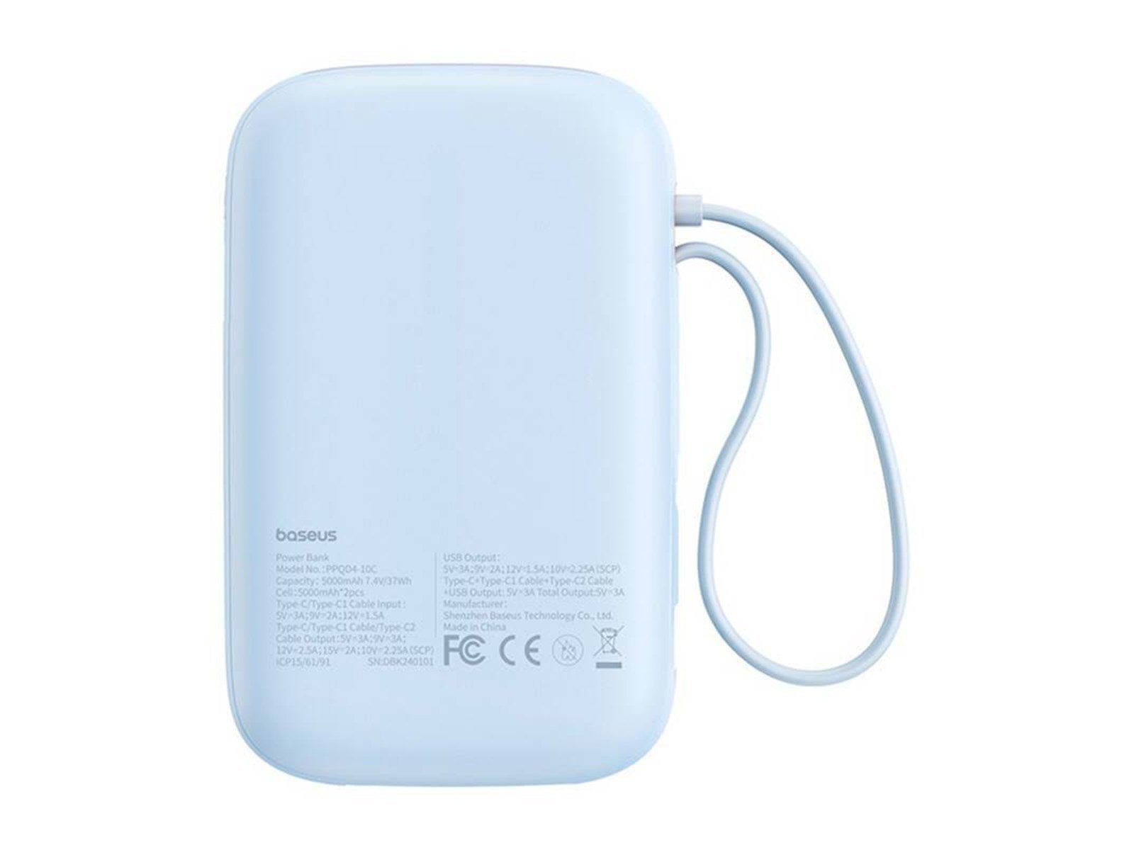 Baseus QPow 2 10000mAh 30W 2xUSB-C powerbank (blue) Powerbank (Akku) - Blau - 10000 mAh