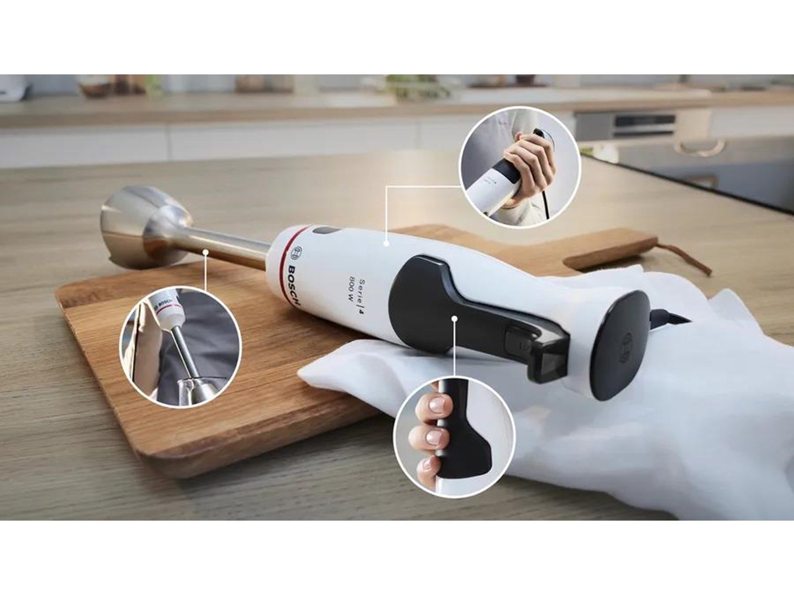 Bosch Stabmixer ErgoMaster Series 4 w. chopper + whisk - 800 W