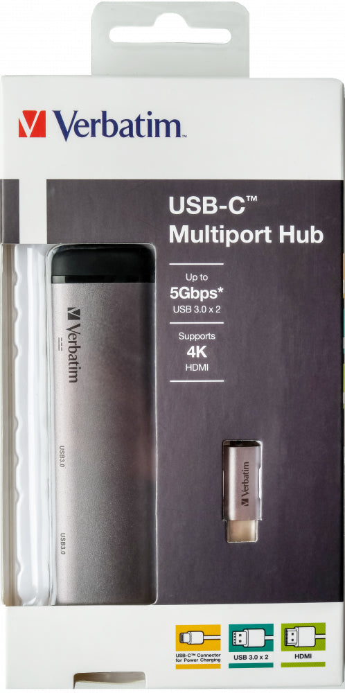 USB-C Adapter Verbatim USB 3.1 GEN 1/ USB 3.0 x 2 HDMI