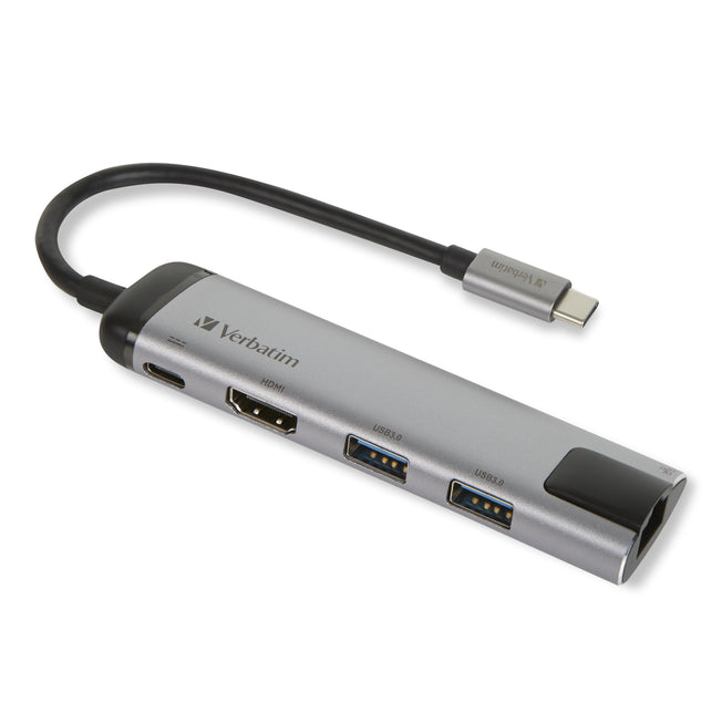 USB-C Verbatim Adapter USB 3.1 GEN 1/ USB 3.0 x 2 HDMI RJ45