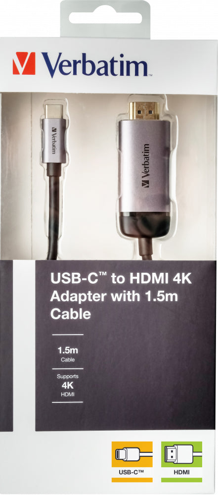 USB-C Verbatim zu HDMI 4K Adapter USB 3.1 GEN 1/HDMI 4K 1,5m ret