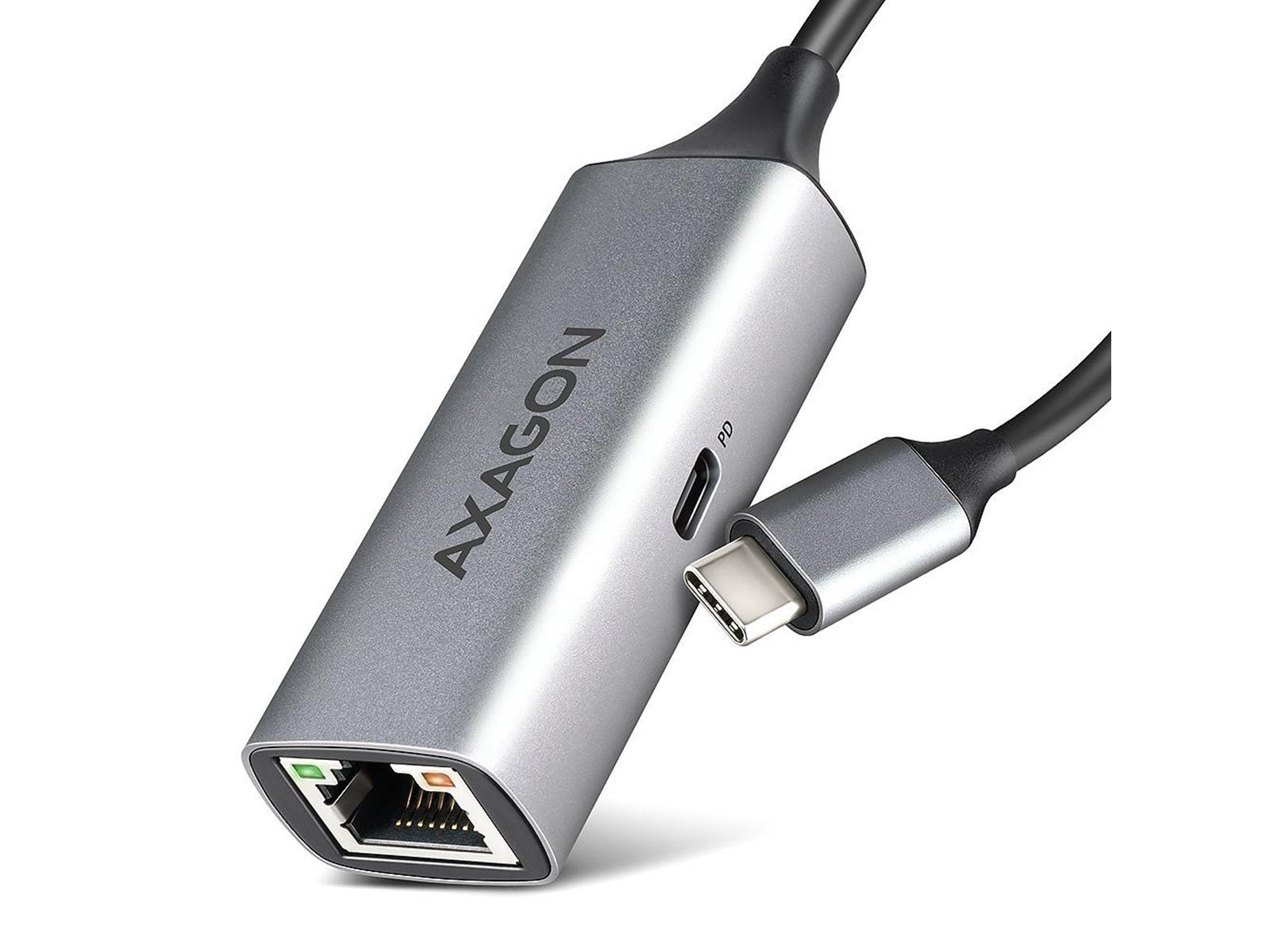 AXAGON ADE-TXPD USB-C Gigabit Ethernet Adapter Power Delivery 100W