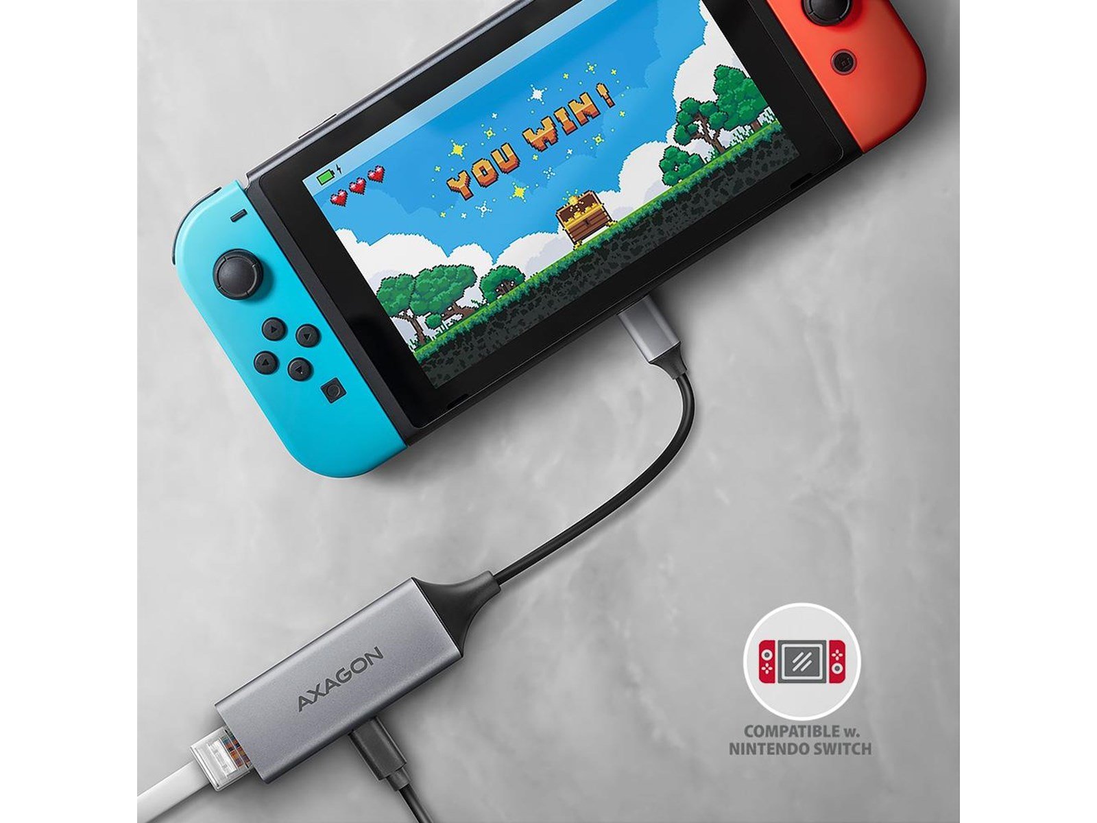 AXAGON ADE-TXPD USB-C Gigabit Ethernet Adapter Power Delivery 100W