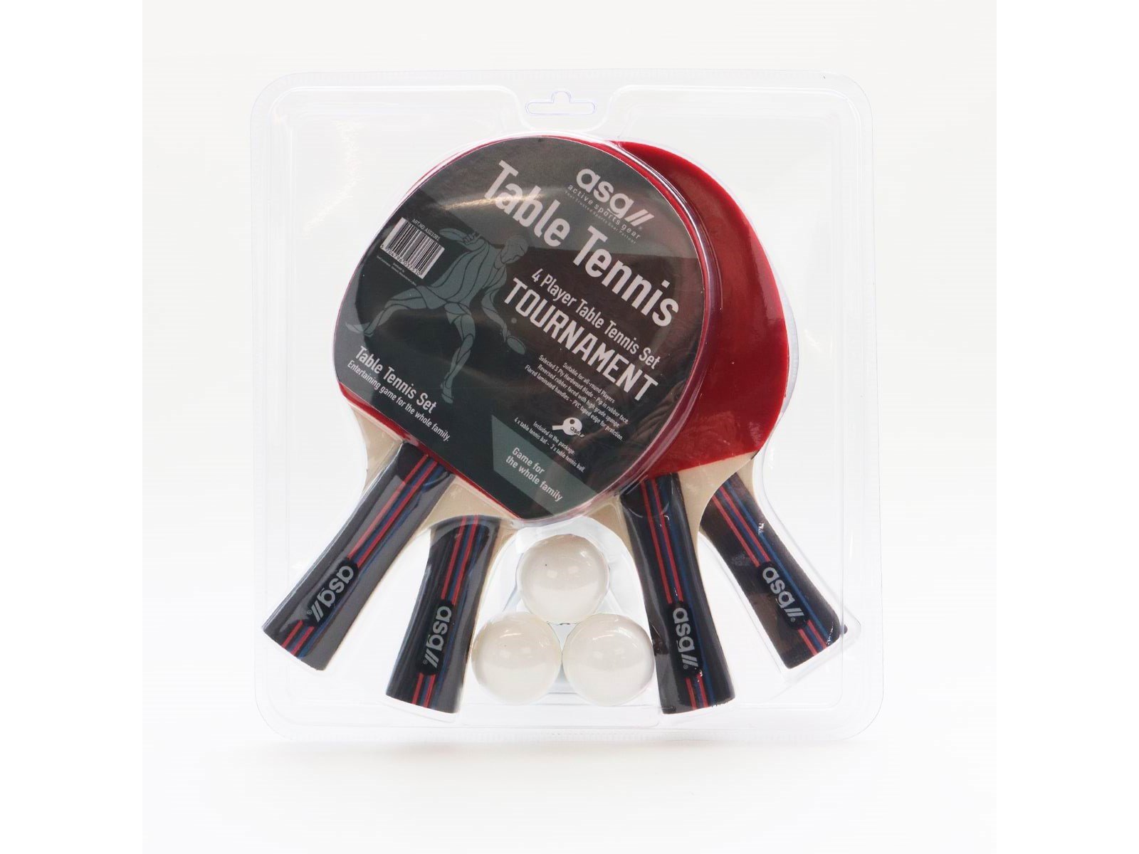 ASG 4 personers Bordtennis Sæt - 4 bats og 3 bolde