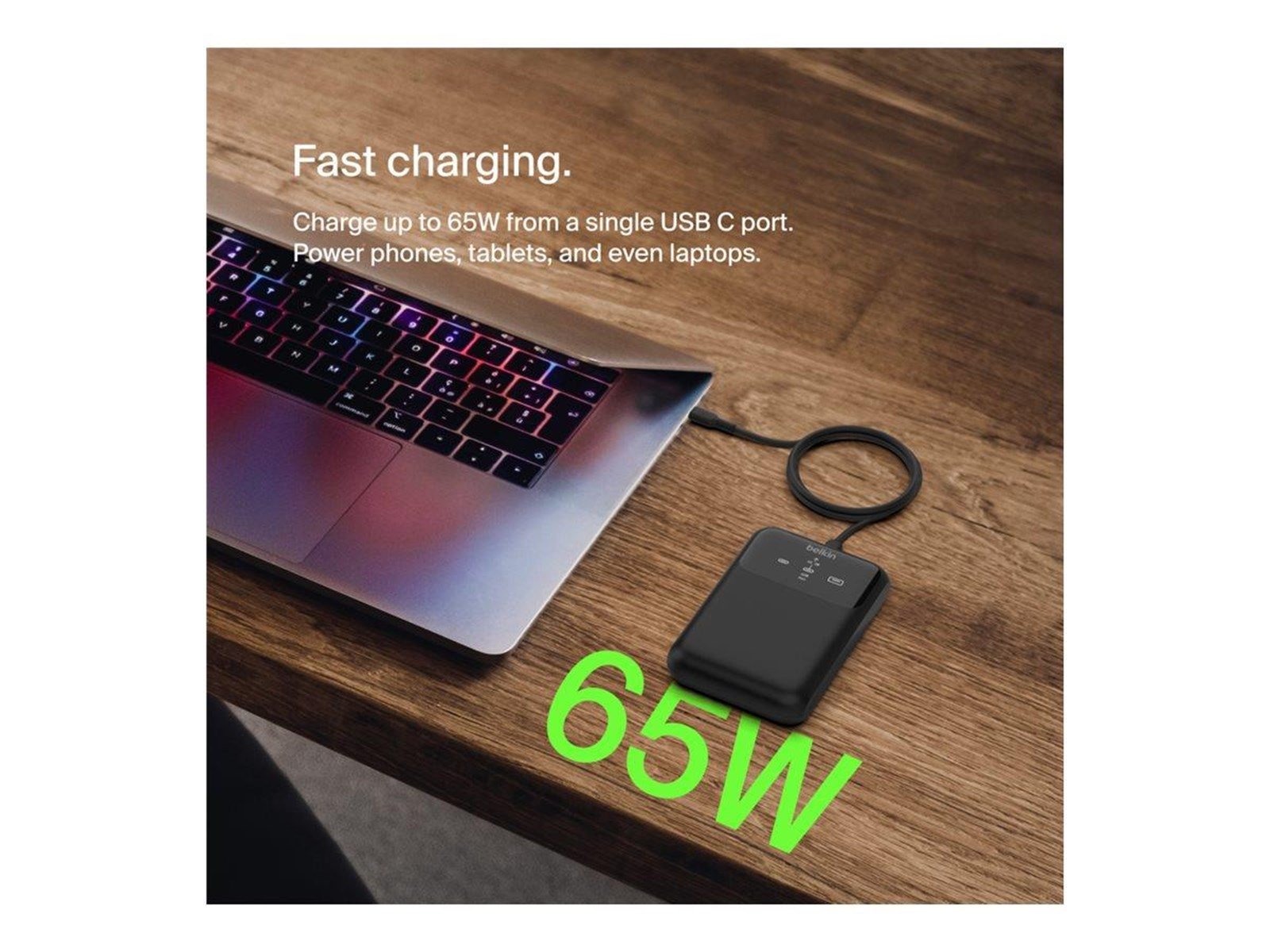 Belkin BoostCharge Pro power bank - 24 pin USB-C USB - 65 Watt Powerbank (Akku) - schwarz - 20000 mAh
