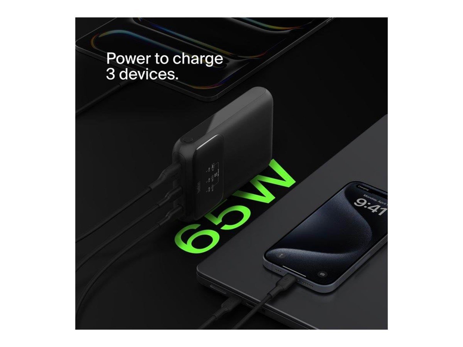 Belkin BoostCharge Pro power bank - 24 pin USB-C USB - 65 Watt Powerbank (Akku) - schwarz - 20000 mAh