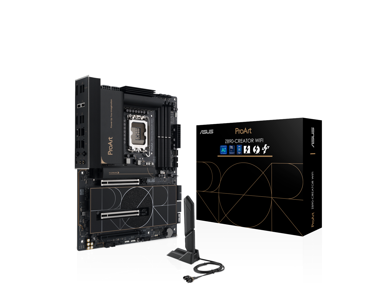 ASUS PROART Z890-CREATOR WIFI Mainboard - Intel Z890 - Intel LGA1851 socket - DDR5 RAM - ATX