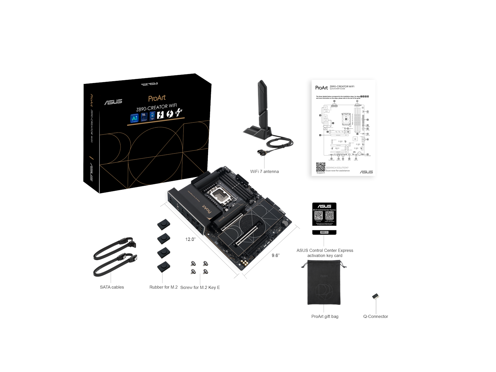 ASUS PROART Z890-CREATOR WIFI Mainboard - Intel Z890 - Intel LGA1851 socket - DDR5 RAM - ATX