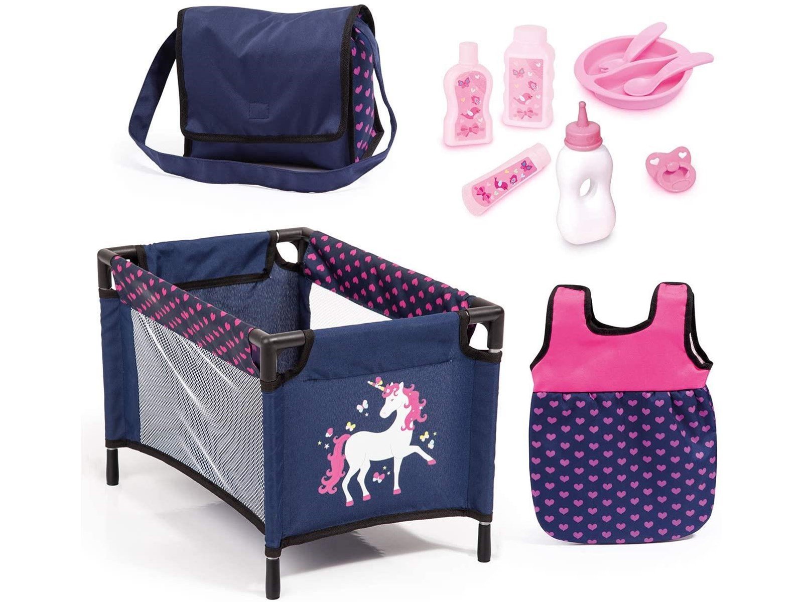 Bayer Design Doll's Pram Mega Set - Navy Unicorn