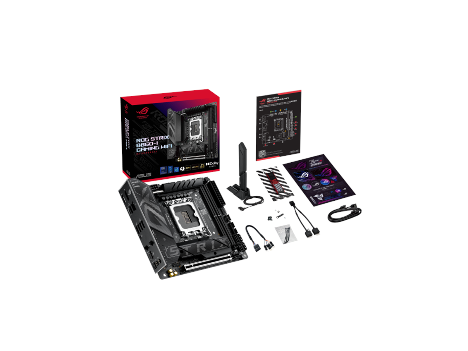 ASUS ROG STRIX B860-I GAMING WIFI Mainboard - Intel B860 - Intel LGA1851 socket - DDR5 RAM - Mini-ITX