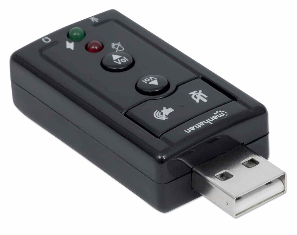 Adaptateur audio USB 2.0 - 3D 7.1 haute vitesse MANHATTAN noir