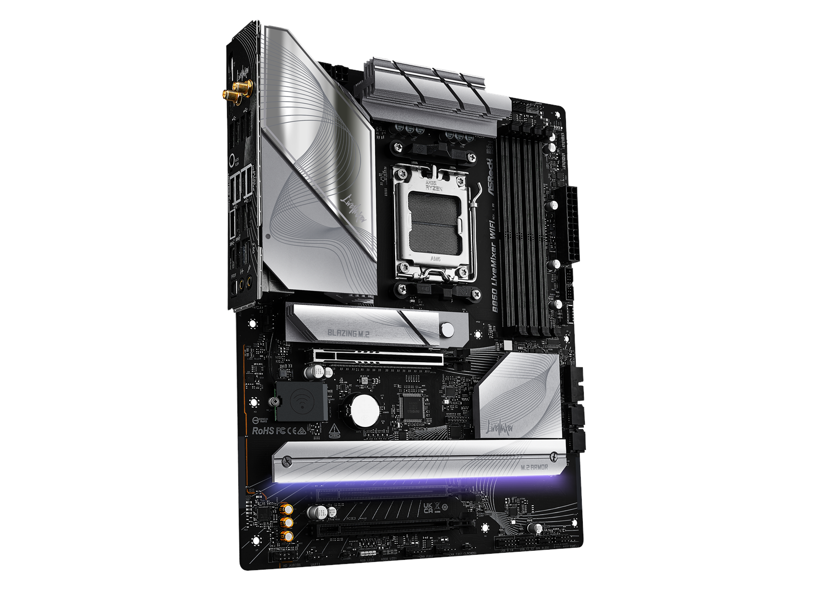 ASRock B850 LiveMixer WiFi Mainboard - AMD B850 - AMD AM5 socket - DDR5 RAM - ATX