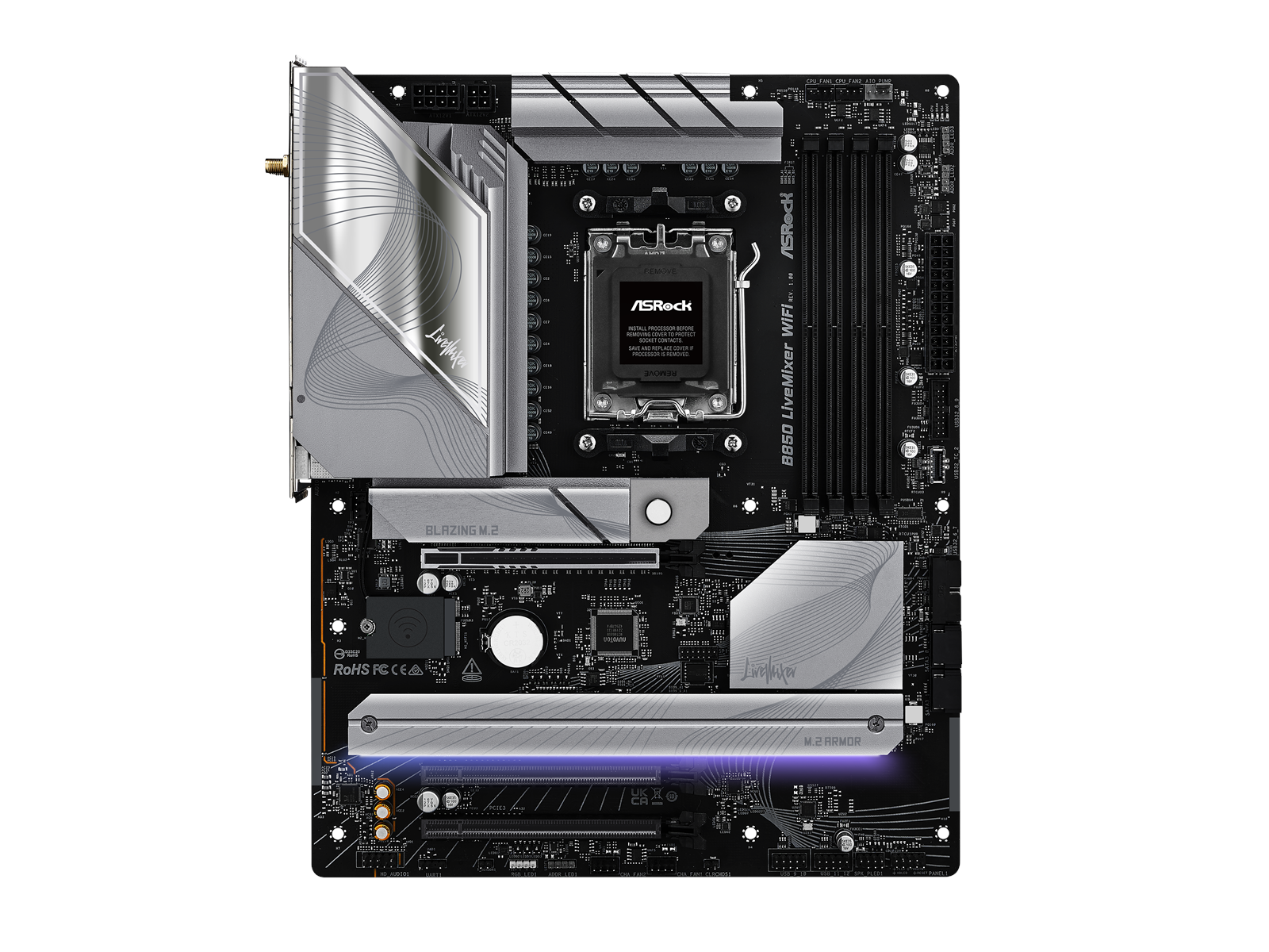 ASRock B850 LiveMixer WiFi Mainboard - AMD B850 - AMD AM5 socket - DDR5 RAM - ATX