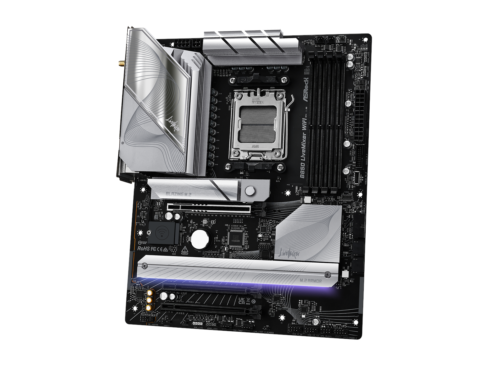 ASRock B850 LiveMixer WiFi Mainboard - AMD B850 - AMD AM5 socket - DDR5 RAM - ATX