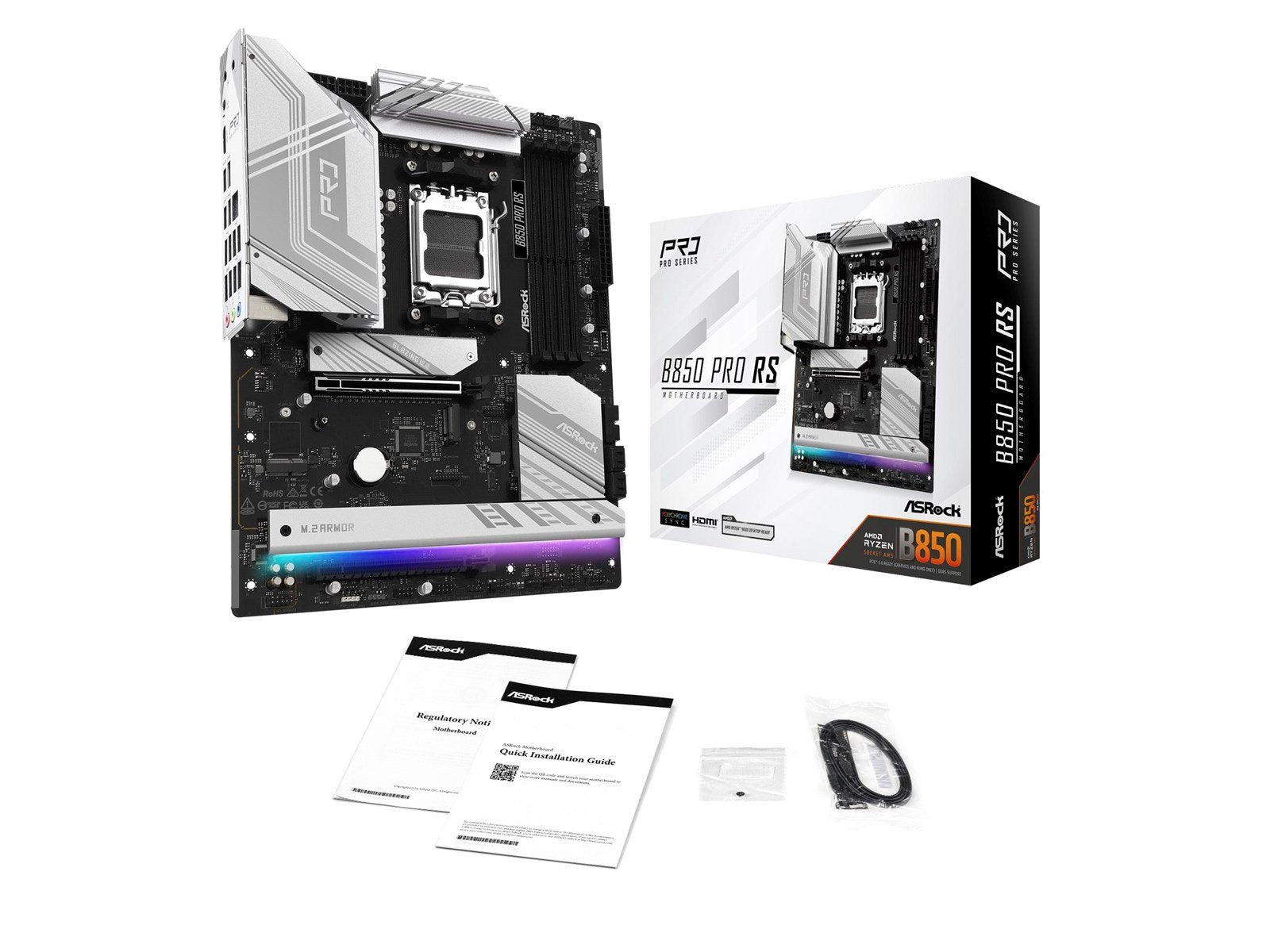 ASRock B850 Pro RS Mainboard - AMD B850 - AMD AM5 socket - DDR5 RAM - ATX