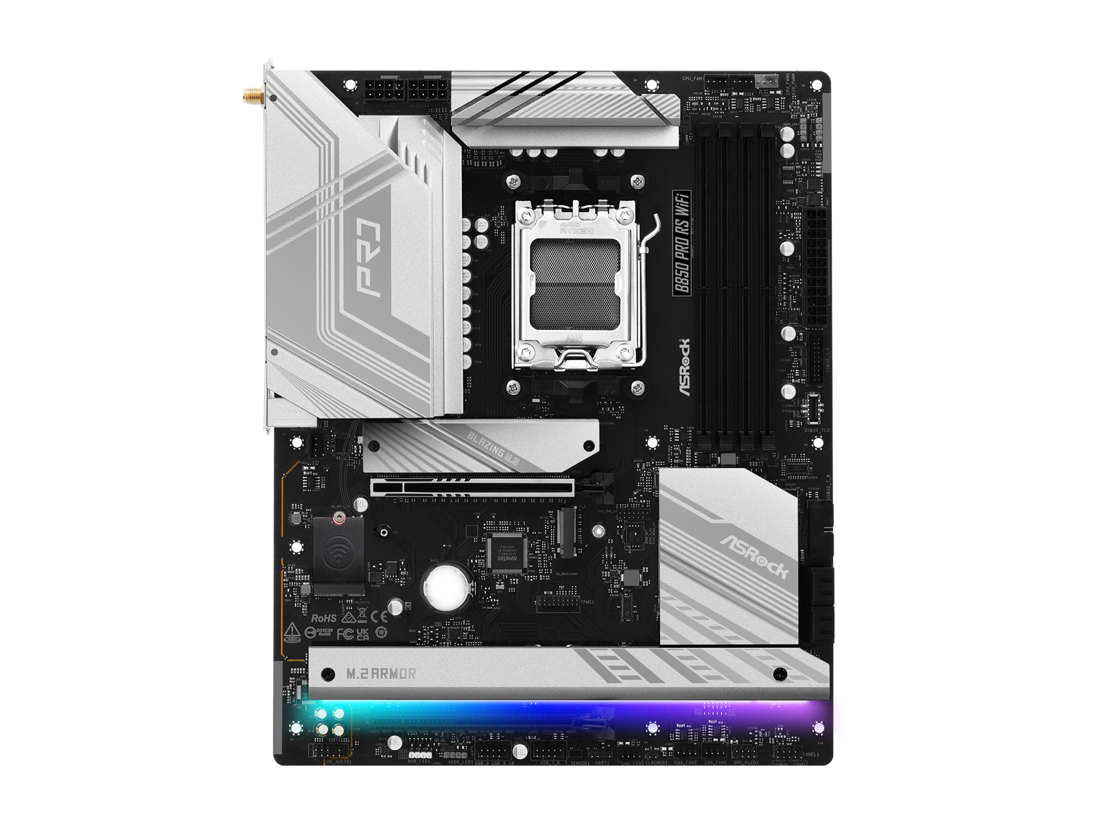 ASRock B850 Pro RS WiFi Mainboard - AMD B850 - AMD AM5 socket - DDR5 RAM - ATX