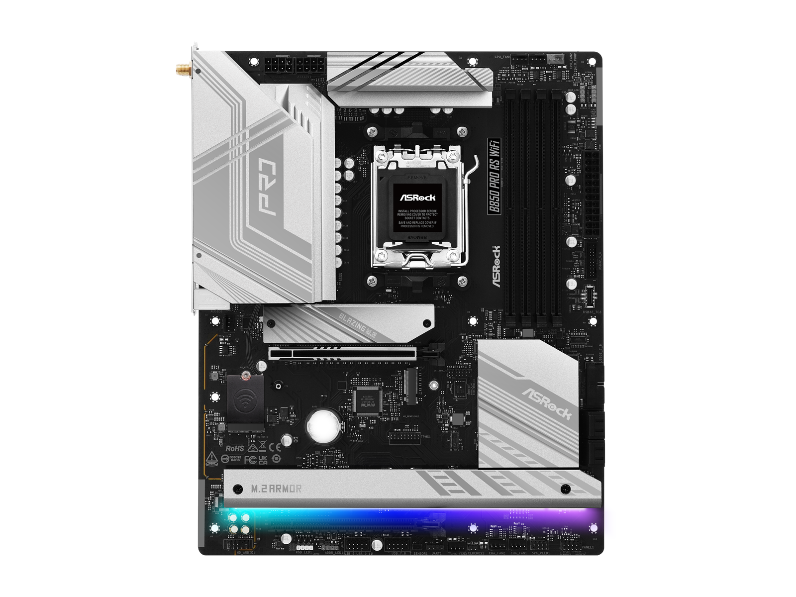 ASRock B850 Pro RS WiFi Mainboard - AMD B850 - AMD AM5 socket - DDR5 RAM - ATX