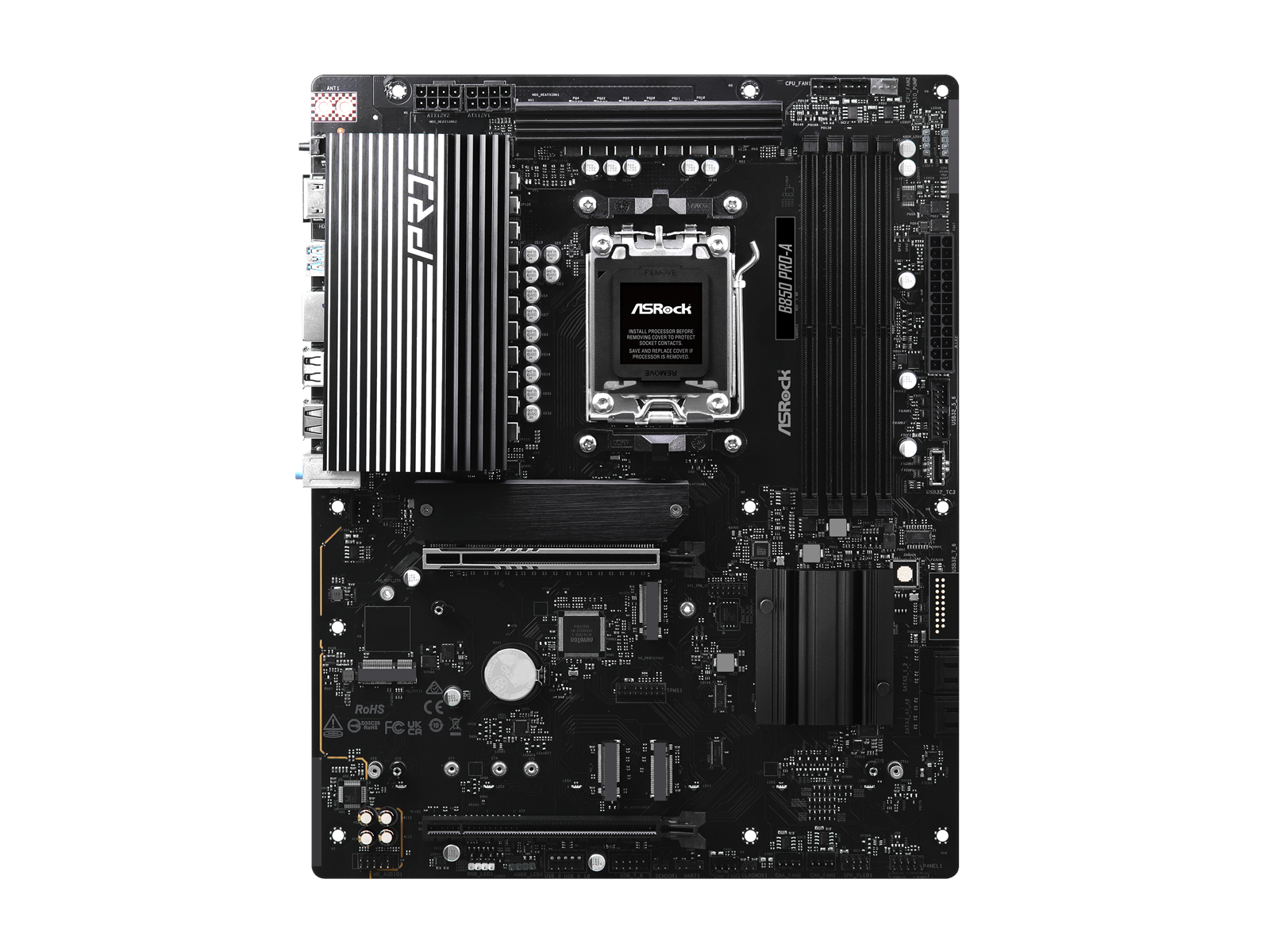 ASRock B850 Pro-A Mainboard - AMD B850 - AMD AM5 socket - DDR5 RAM - ATX