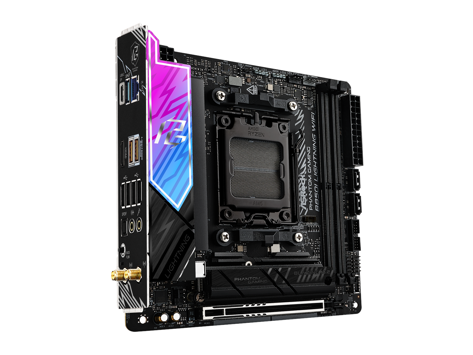 ASRock B850I Lightning WiFi Mainboard - AMD B850 - AMD AM5 socket - DDR5 RAM - Mini-ITX