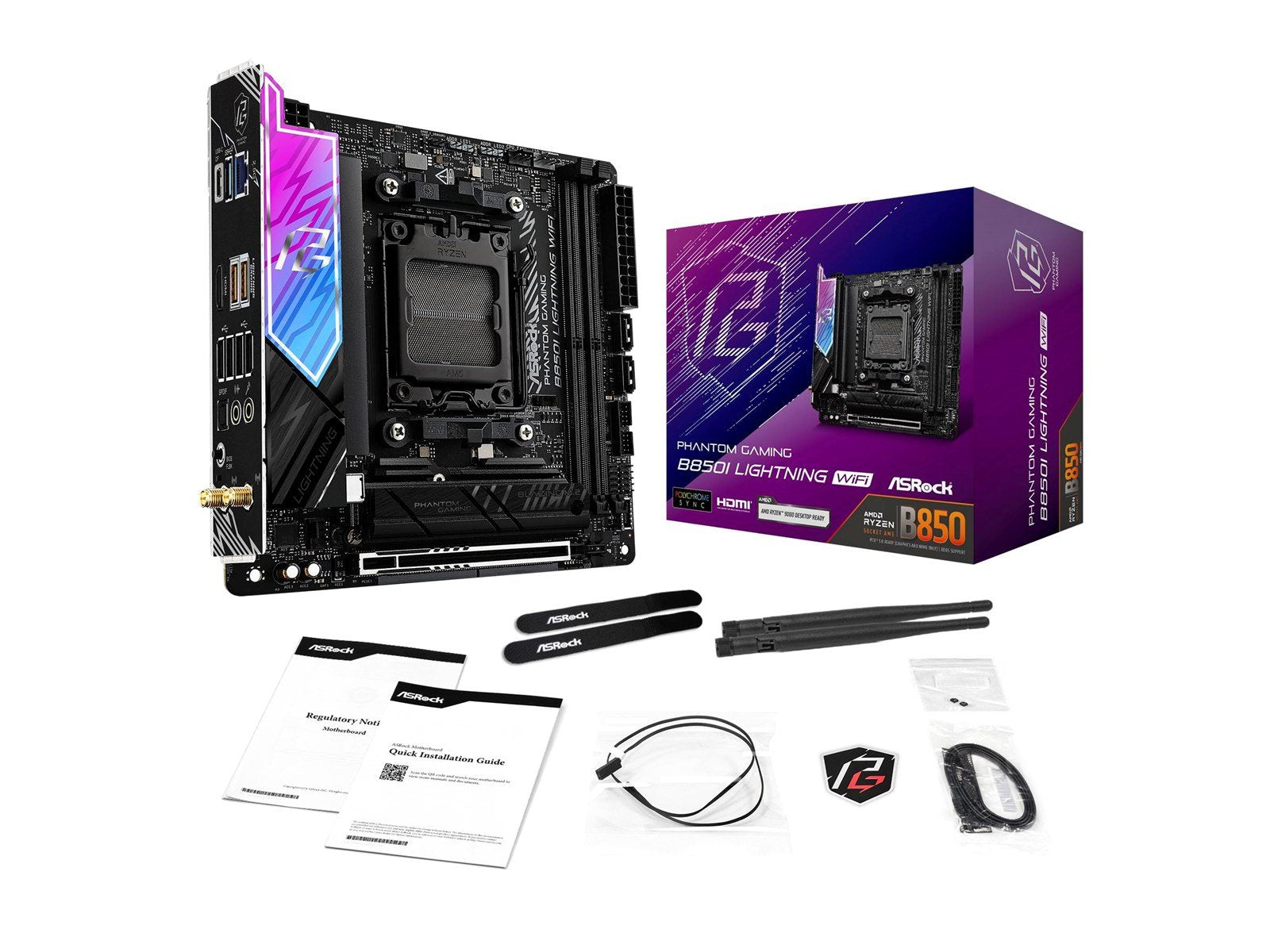 ASRock B850I Lightning WiFi Mainboard - AMD B850 - AMD AM5 socket - DDR5 RAM - Mini-ITX