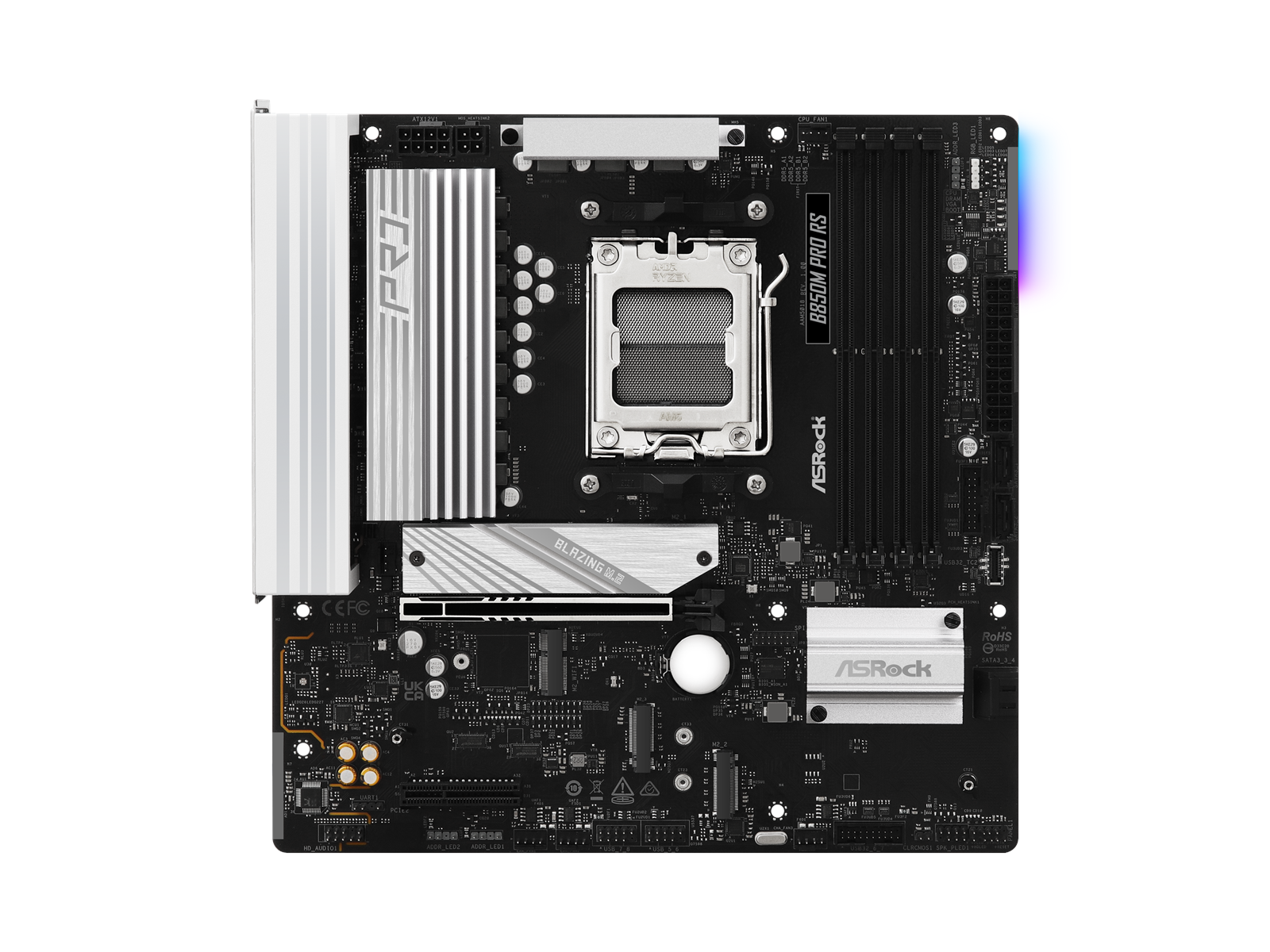 ASRock B850M Pro RS Mainboard - AMD B850 - AMD AM5 socket - DDR5 RAM - Micro-ATX