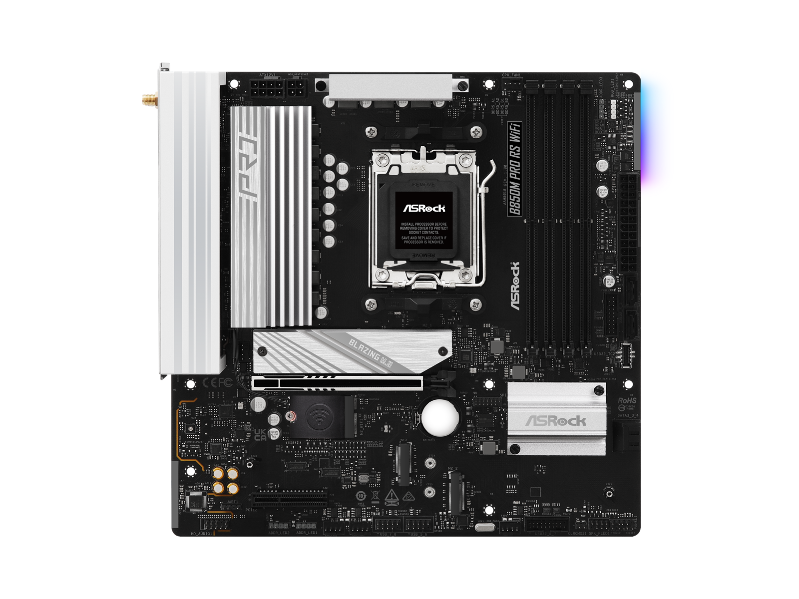ASRock B850M Pro RS WiFi Mainboard - AMD B850 - AMD AM5 socket - DDR5 RAM - Micro-ATX