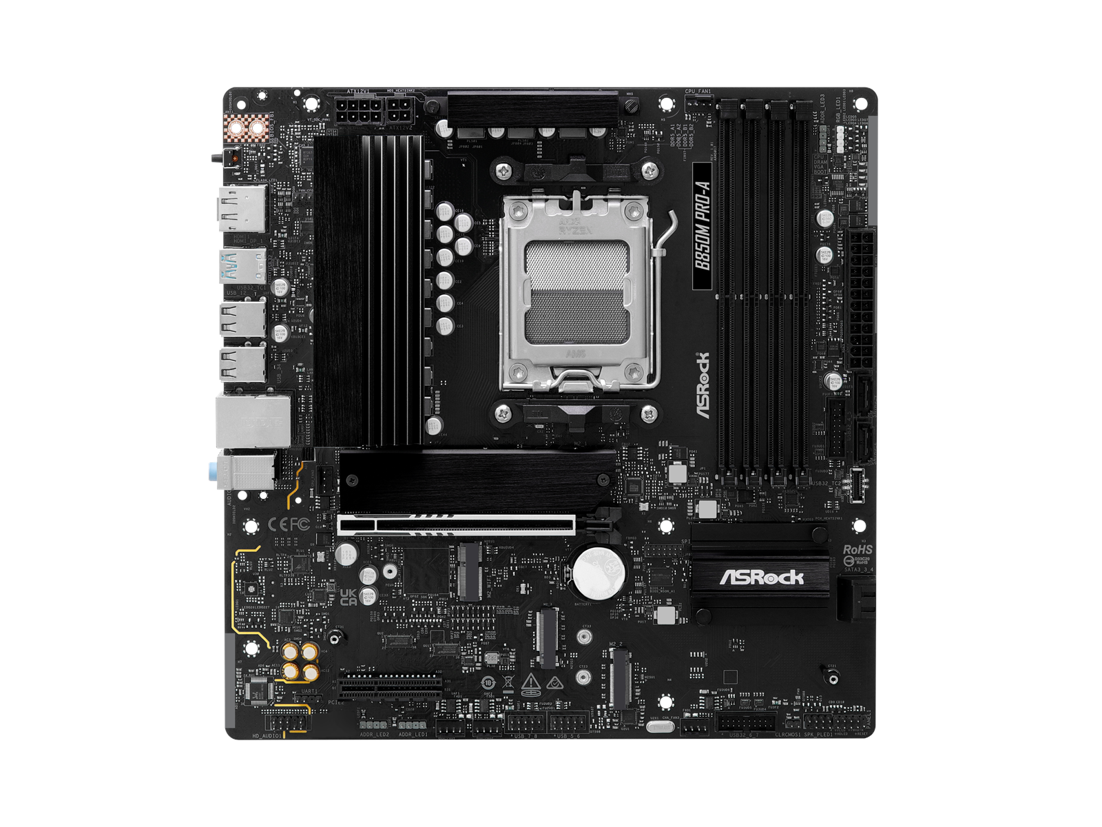 ASRock B850M Pro-A Mainboard - AMD B850 - AMD AM5 socket - DDR5 RAM - Micro-ATX