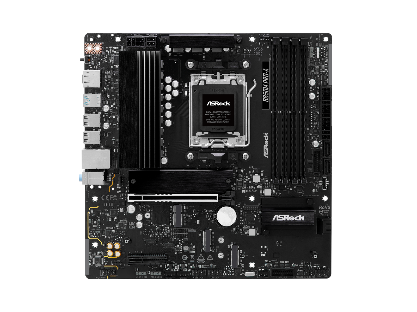 ASRock B850M Pro-A Mainboard - AMD B850 - AMD AM5 socket - DDR5 RAM - Micro-ATX