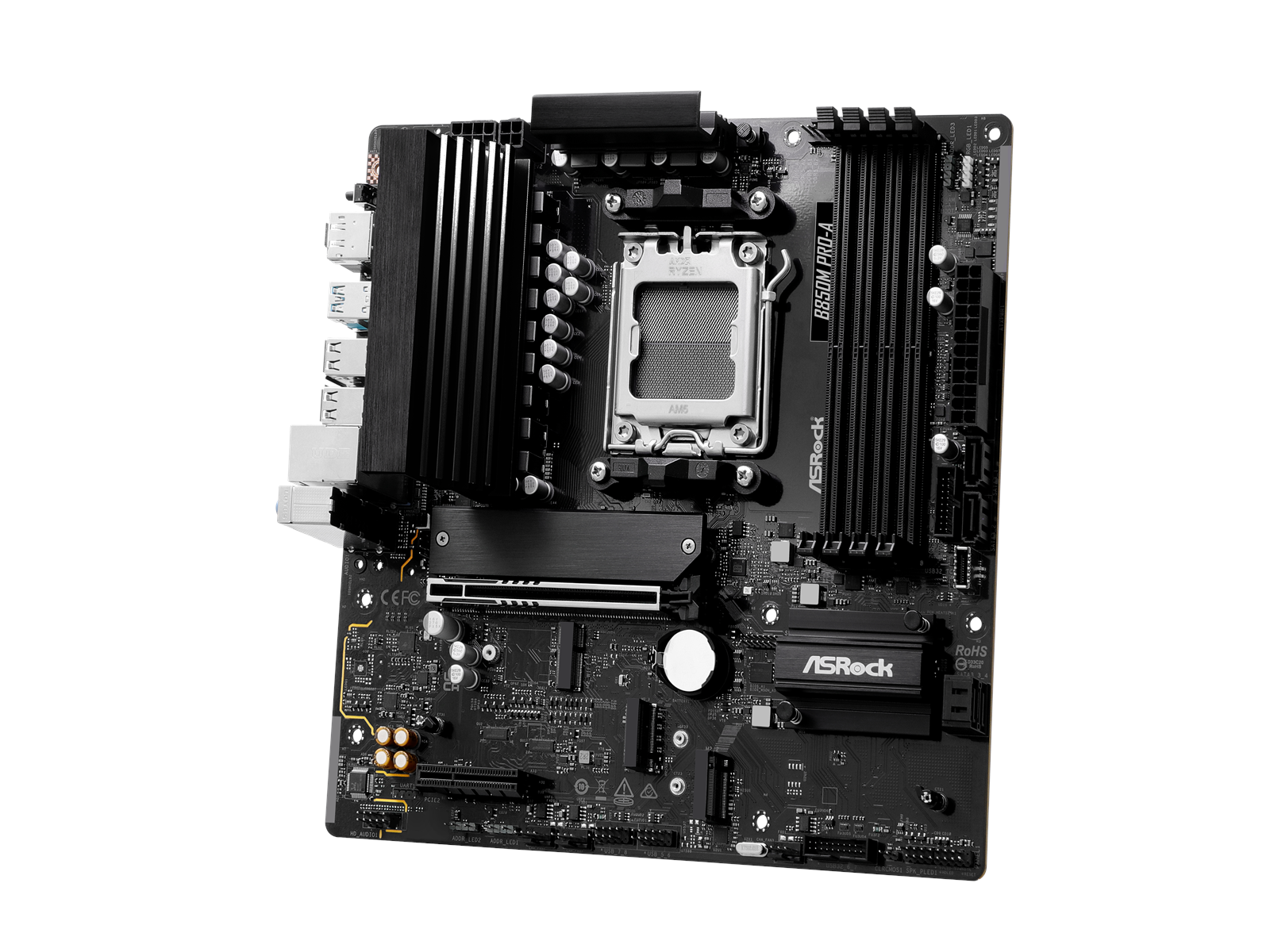 ASRock B850M Pro-A Mainboard - AMD B850 - AMD AM5 socket - DDR5 RAM - Micro-ATX