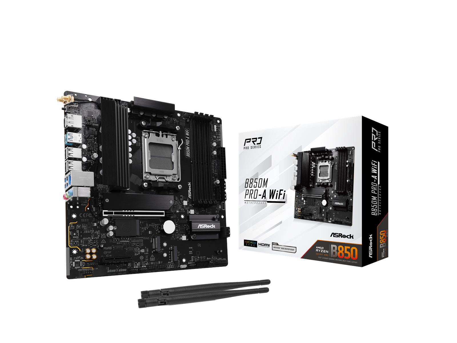 ASRock B850M Pro-A WiFi Mainboard - AMD B850 - AMD AM5 socket - DDR5 RAM - Micro-ATX