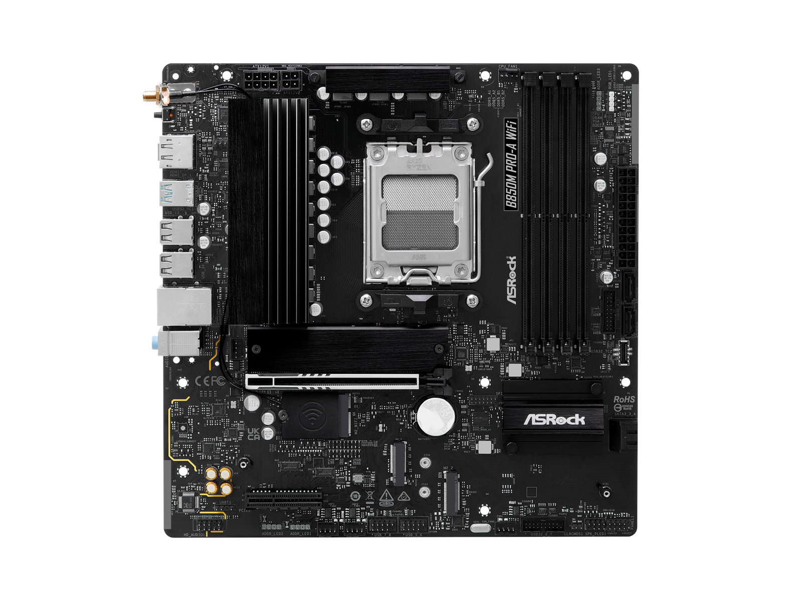 ASRock B850M Pro-A WiFi Mainboard - AMD B850 - AMD AM5 socket - DDR5 RAM - Micro-ATX