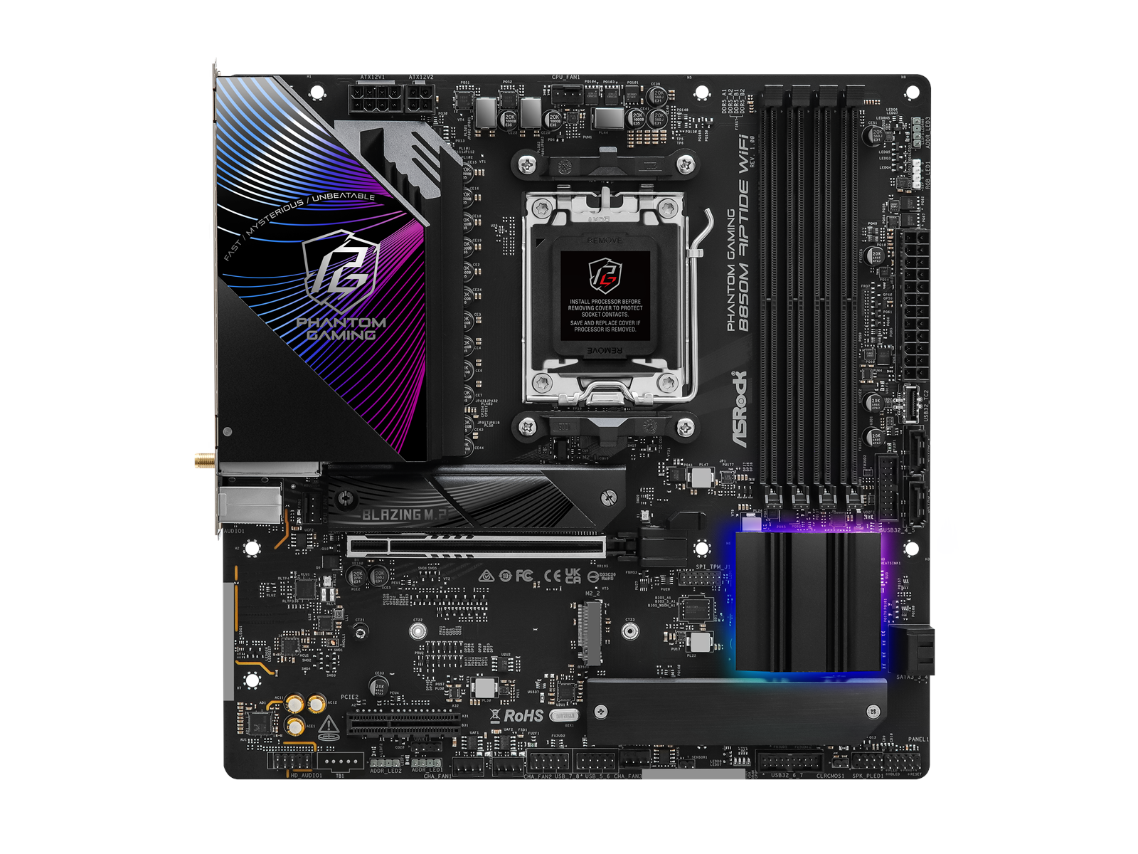 ASRock B850M Riptide WiFi Mainboard - AMD B850 - AMD AM5 socket - DDR5 RAM - Micro-ATX