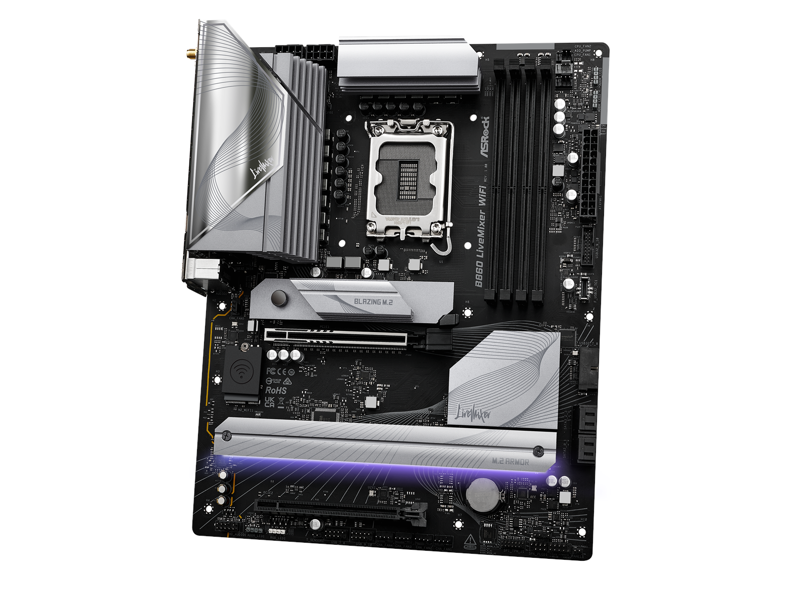 ASRock B860 LiveMixer WiFi Mainboard - Intel B860 - Intel LGA1851 socket - DDR5 RAM - ATX