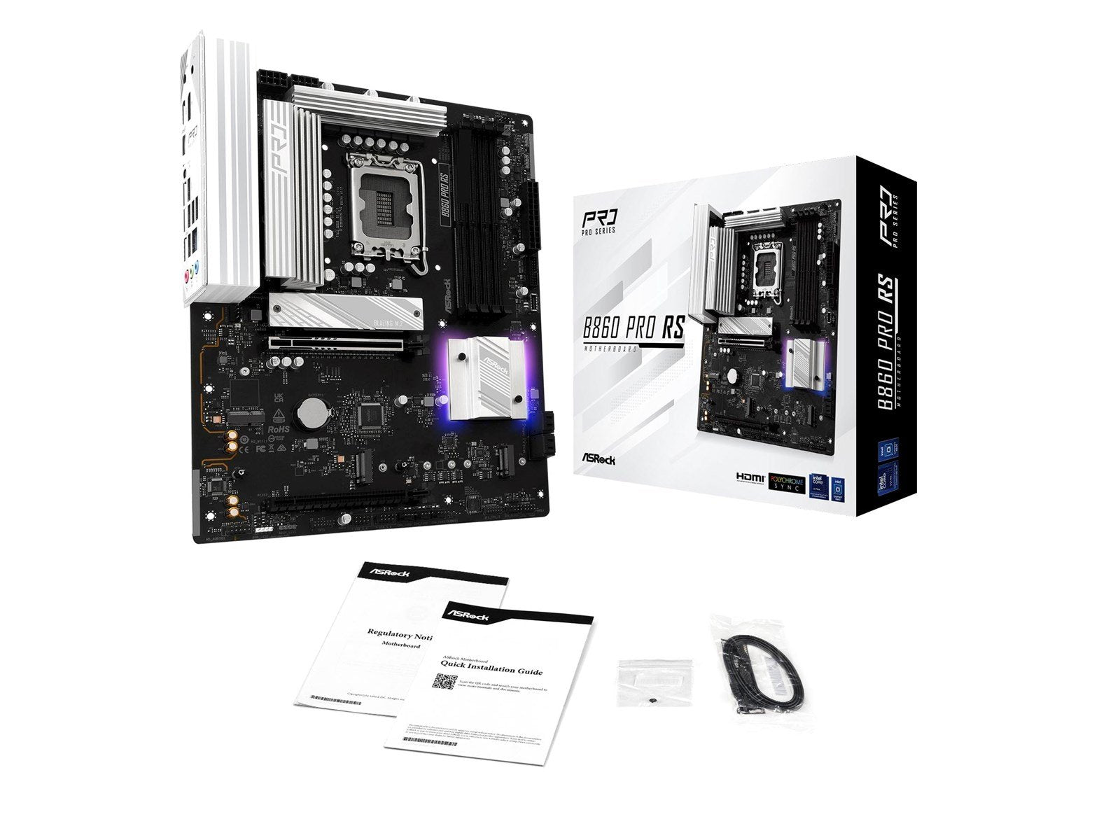 ASRock B860 Pro RS Mainboard - Intel B860 - Intel LGA1851 socket - DDR5 RAM - ATX